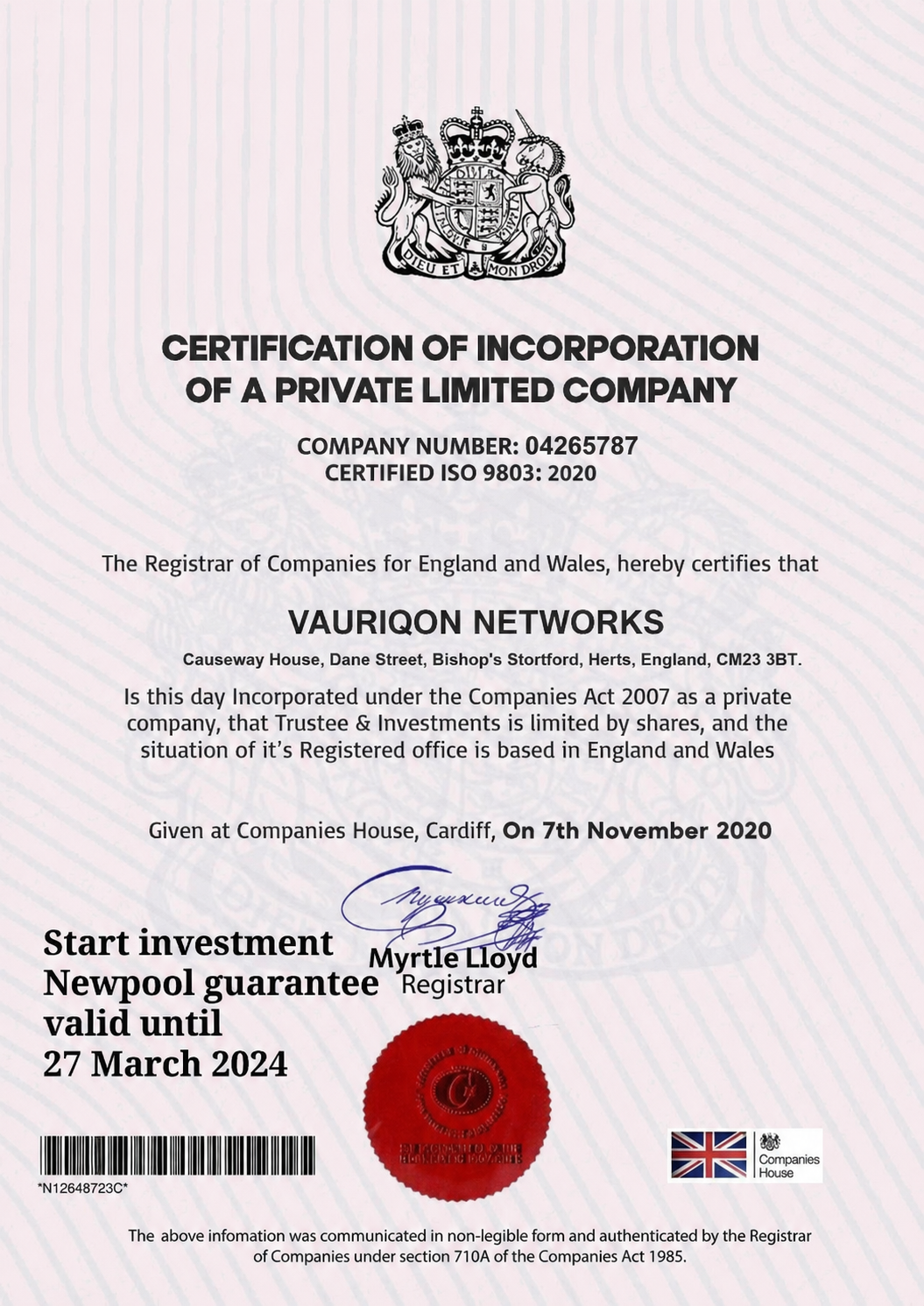 Company Certificate
